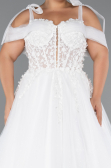 Robe de Mariée Grande Taillev Longue Blanc ABG052