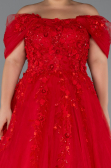 Robes De Soirée Grande Taille Longue Rouge ABU4722