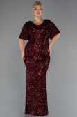 Robe Grande Taille Longue Rouge Bordeaux ABU5318