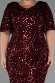 Robe Grande Taille Longue Rouge Bordeaux ABU5318