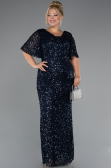 Robe Grande Taille Longue Bleu Marine ABU5318