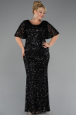 Robe Grande Taille Longue Noir ABU5318
