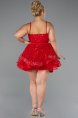 Robe Grande Taille Courte Rouge ABK2436