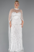 Robe De Mariée Grande Taille Longue Perlé Blanc ABU5328