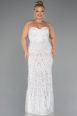 Robe De Mariée Grande Taille Longue Perlé Blanc ABU5328