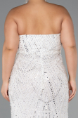 Robe De Mariée Grande Taille Longue Perlé Blanc ABU5328
