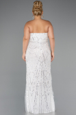 Robe De Mariée Grande Taille Longue Perlé Blanc ABU5328