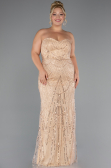 Robe De Mariée Grande Taille Longue Perlé Or ABU5328