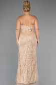 Robe De Mariée Grande Taille Longue Perlé Or ABU5328