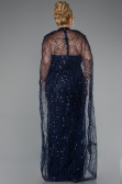 Robe De Mariée Grande Taille Longue Perlé Bleu Marine ABU5328