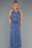Robe De Mariée Grande Taille Longue Perlé Bleu ABU5328