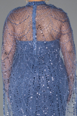 Robe De Mariée Grande Taille Longue Perlé Bleu ABU5328