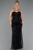 Robe De Mariée Grande Taille Longue Perlé Noir ABU5328