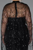 Robe De Mariée Grande Taille Longue Perlé Noir ABU5328