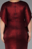 Robe de Soirée Grande Taille Longue Rouge Bordeaux ABU3280