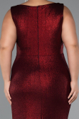 Robe de Soirée Grande Taille Longue Rouge Bordeaux ABU5231