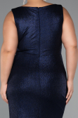 Robe de Soirée Grande Taille Longue Bleu Marine ABU5231