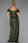 Robe De Soirée Grande Taille Longue Kaki ABU5232