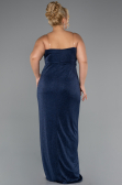 Robe De Soirée Grande Taille Longue Bleu Marine ABU5340