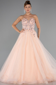 Robe Haute Couture Longue Saumon ABU5342