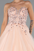 Robe Haute Couture Longue Saumon ABU5342