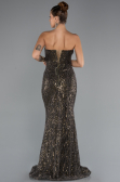 Robe de Soirée Longue Perlé Kaki ABU5345