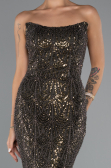 Robe de Soirée Longue Perlé Kaki ABU5345