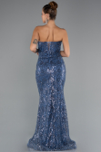 Robe de Soirée Longue Perlé Indigo ABU5345
