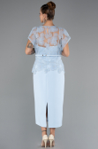 Robes de Mariée Taille Plus Midi Dantelle Bleu clair ABK2448