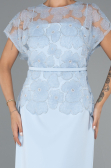 Robes de Mariée Taille Plus Midi Dantelle Bleu clair ABK2448