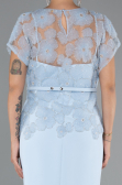 Robes de Mariée Taille Plus Midi Dantelle Bleu clair ABK2448