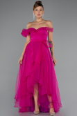 Robe de Soirée Devant Court Dos Long Fushia ABO120