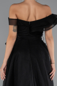 Robe de Soirée Devant Court Dos Long Noir ABO120