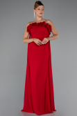 Robe de Soirée Longue Mousseline Rouge ABU5351