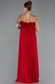 Robe de Soirée Longue Mousseline Rouge ABU5351