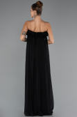 Robe de Soirée Longue Mousseline Noir ABU5351