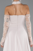 Robe de Soirée Longue Beige ABU5355