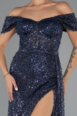 Robe de Soirée Longue Bleu Marine ABU5338