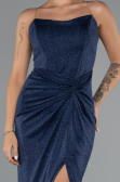 Robe de Soirée Longue Bleu Marine ABU5339