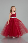 Robe De Soirée Enfants Longue Rouge Bordeaux ABU3031