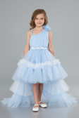 Robe de Soirée Enfants Devant Court Dos Long Bleu clair ABO114