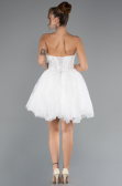 Robes de Mariage Mini Dantelle Blanc ABG164
