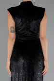 Robe de Soirée Longue Velours Noir ABU5373