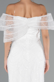 Robe de Soirée Longue Perlé Blanc ABU5371