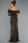 Robe de Soirée Longue Perlé Kaki ABU5371