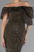 Robe de Soirée Longue Perlé Kaki ABU5371