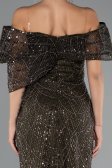 Robe de Soirée Longue Perlé Kaki ABU5371