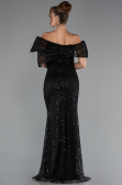 Robe de Soirée Longue Perlé Noir ABU5371
