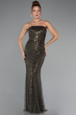 Robe de Soirée Longue Perlé Kaki ABU5363