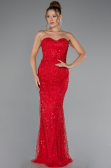 Robe De Soirée Longue Rouge ABU4517